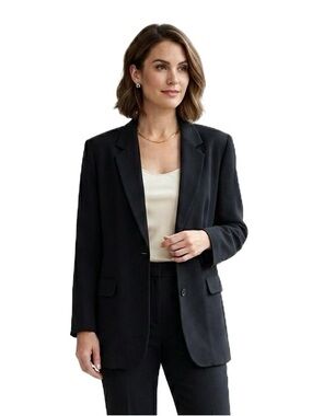 Nygard Collection Black Single Button Blazer